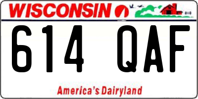 WI license plate 614QAF