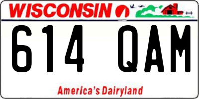 WI license plate 614QAM