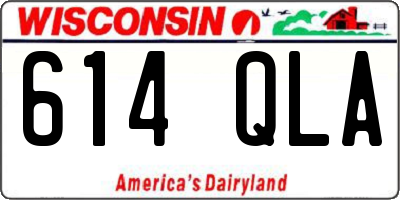 WI license plate 614QLA