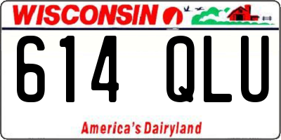 WI license plate 614QLU