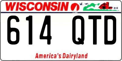 WI license plate 614QTD
