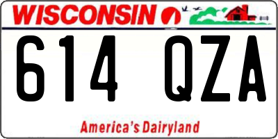 WI license plate 614QZA