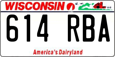 WI license plate 614RBA