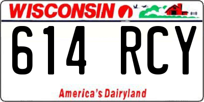 WI license plate 614RCY