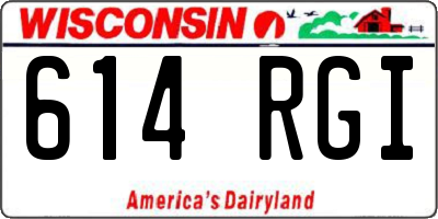 WI license plate 614RGI