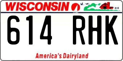WI license plate 614RHK