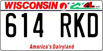 WI license plate 614RKD