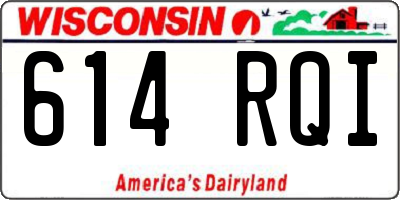 WI license plate 614RQI