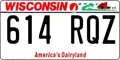 WI license plate 614RQZ