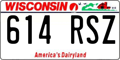 WI license plate 614RSZ