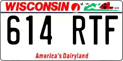 WI license plate 614RTF