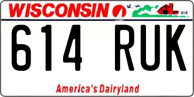 WI license plate 614RUK