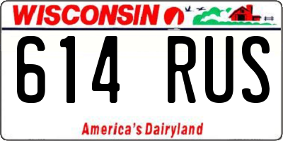 WI license plate 614RUS