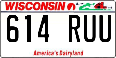 WI license plate 614RUU