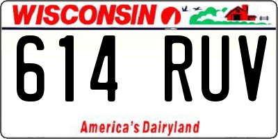 WI license plate 614RUV