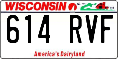 WI license plate 614RVF