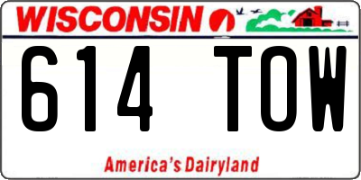 WI license plate 614TOW
