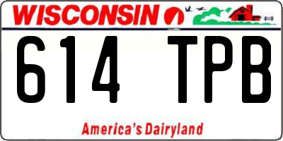 WI license plate 614TPB