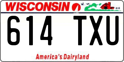 WI license plate 614TXU