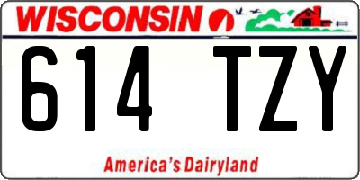 WI license plate 614TZY
