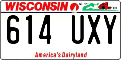 WI license plate 614UXY