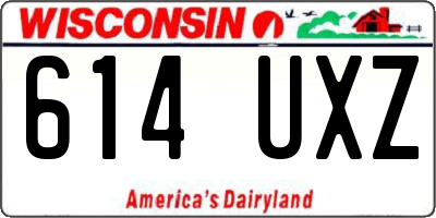 WI license plate 614UXZ