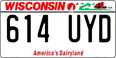 WI license plate 614UYD