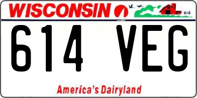 WI license plate 614VEG