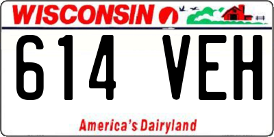 WI license plate 614VEH