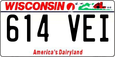 WI license plate 614VEI