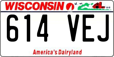 WI license plate 614VEJ