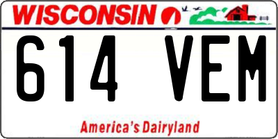 WI license plate 614VEM