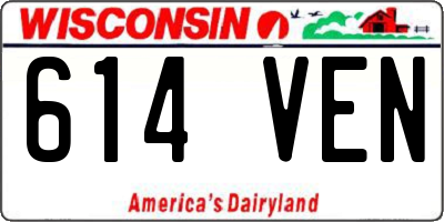 WI license plate 614VEN