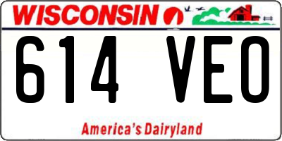 WI license plate 614VEO