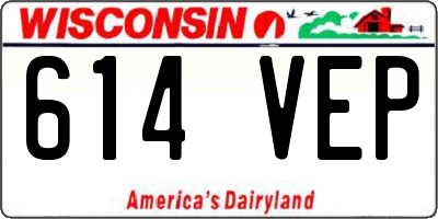 WI license plate 614VEP
