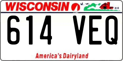 WI license plate 614VEQ