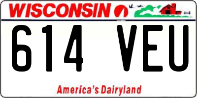 WI license plate 614VEU