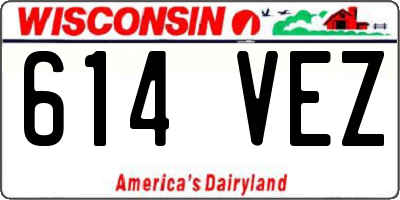 WI license plate 614VEZ