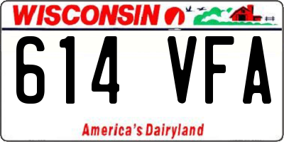 WI license plate 614VFA