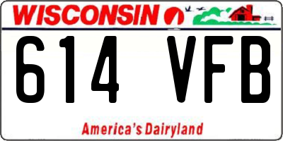 WI license plate 614VFB