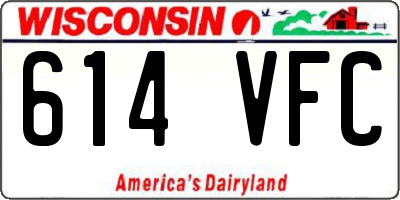 WI license plate 614VFC