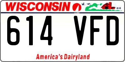 WI license plate 614VFD