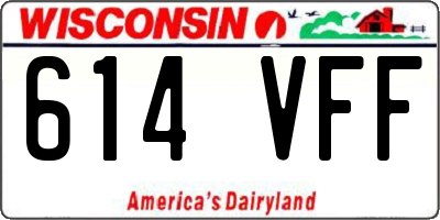 WI license plate 614VFF
