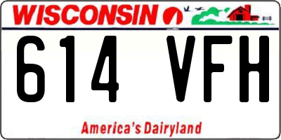 WI license plate 614VFH