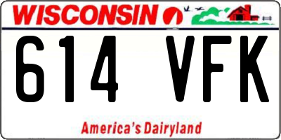 WI license plate 614VFK