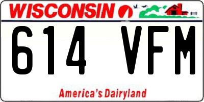 WI license plate 614VFM