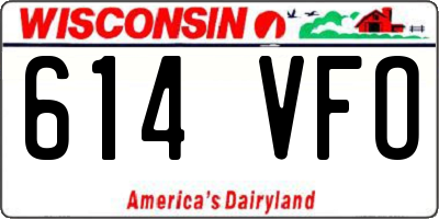 WI license plate 614VFO
