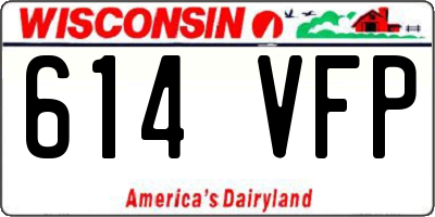 WI license plate 614VFP