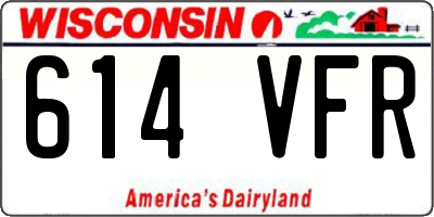 WI license plate 614VFR