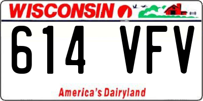 WI license plate 614VFV
